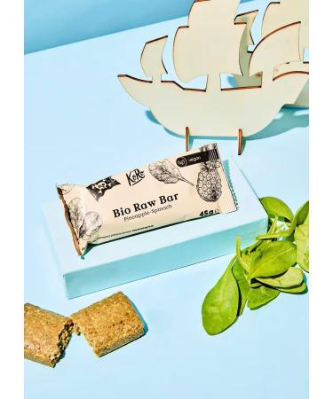 KoRo - Bio Raw Bar Pineapple Spinach - Vegan - Fruchtig s ß und mit Spinat - Ideal f r Groß und Klein