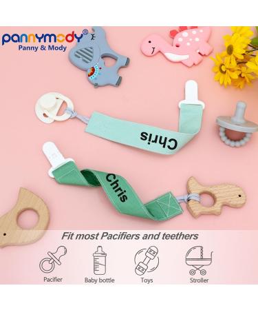 Personalized Pacifier Chain with Names | Ideal Baby Shower Gift | Universal Pacifier Holder (Gray + Blue) - Buy Online on GoSupps.com