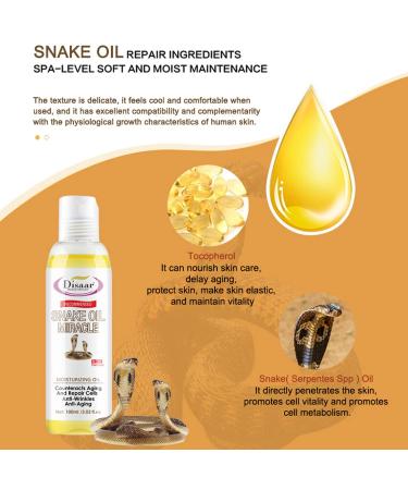DISAAR Beauty Snake Moisturizing Oil Anti-Aging Anti-Wrinkles Repair Cells Replenish Easy Absorbs 100ml/3.03fl.oz - Buy Online on GoSupps.com