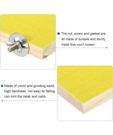 Patikil Bird Perch Stand - Wooden Playground for Small Birds Parrots & Lovebirds | Paw Grinding & Cage Accessories in Yellow - Buy Online on GoSupps.com