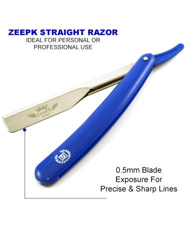 Zeepk Barber Salon Quality Straight Edge Razor for Men | Includes 10 Shaving Blades | Premium Beard Shaving Tool - Buy Online on GoSupps.com