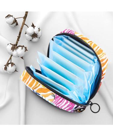 Colorful Watercolor Zebra Women's Napkin Storage Bag - Portable Period Pocket for Teens & Girls - Menstrual Cup & Breastfeeding Insert Holder - Buy Online on GoSupps.com