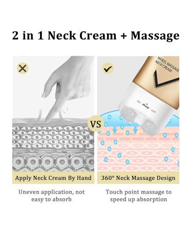 AH-8 Neck Firming Cream Tighten and Lift Neck Cream with Double Roller Neck Tightening Cream for Lifting and Tightening Moisturizing And Nourishing 120g/4.23oz Gold - Buy Online on GoSupps.com