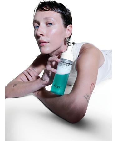 Face D - Double Cleansing Oil + Mousse 160 ml Nettoyant Visage Yeux et L vres Double Nettoyage D maquillant Hydratant Apaisant avec Acide Hyaluronique et Actifs V g taux Peaux Sensibles - Buy Online on GoSupps.com