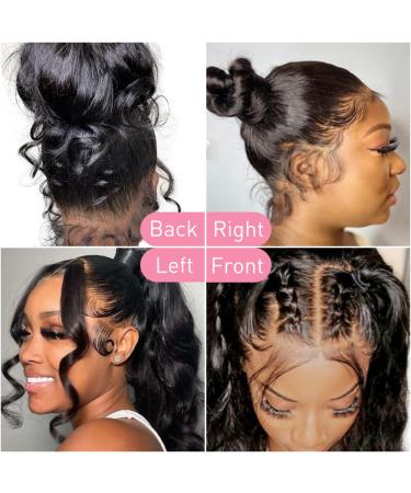 22 Inch Body Wave 360 Lace Front Wigs Human Hair - HD Transparent Lace, Pre-Plucked with Baby Hair, Natural Color - For Black Women - Buy Online on GoSupps.com