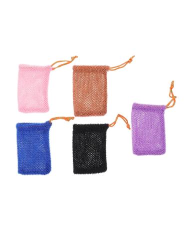 CANIGHT 5pcs Lathering Mesh Soap Foaming Bag Soap Saver Pouches Back Bath Scrubber Soap Pouch Nylon