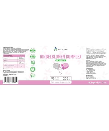 Lut ine & Z axanthine 200mg 90 G lules V ganes | Extrait de Fleur de Souci avec Vitamines A C & Zinc | Vitamines Naturelles pour la Vision & les Corps Flottants | Certifi GMP - Buy Online on GoSupps.com