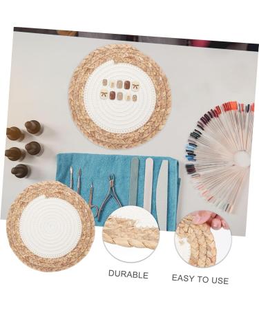 Ipetboom Nail Work Woven Cushion 1pc Nail Salon Prop Woven Display Mat Nail Art Tool Nail Art Hand Pillow Manicure Cushion Manicure Display Pad To Weave Woven Mat Ornaments Cotton Thread - Buy Online on GoSupps.com