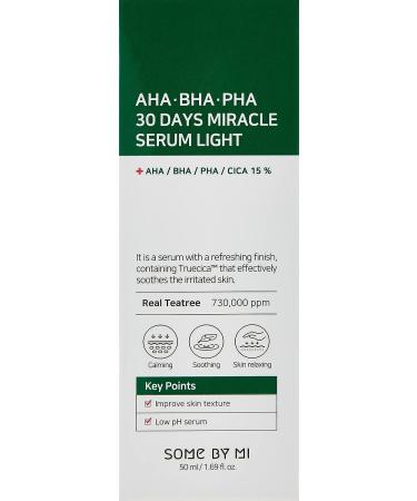 SOME BY MI AHA BHA PHA 30 Days Miracle Serum Light 50ml - Tea Tree Leaf Water - Smooth & Calming Serum for Oily Skin - Buy Online on GoSupps.com