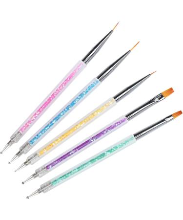 Nail Painting Dotting Pen Professional Multifunctional Double end Pen Nail Art Brush 5pcs for Dotting for Liner for Painting for Nail Art - Buy Online on GoSupps.com