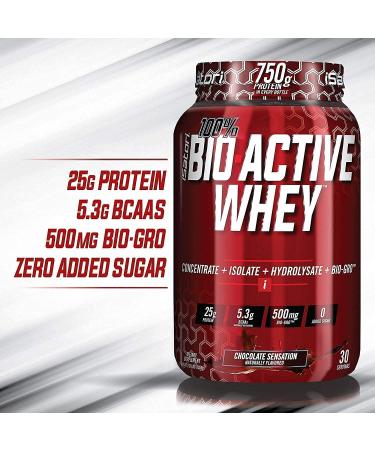 iSatori Bio-Active Whey Powder Chocolate Sensation (30 Servings) & iSatori Classic Blender Bottle (Clear Bottle with Red Top) - Buy Online on GoSupps.com