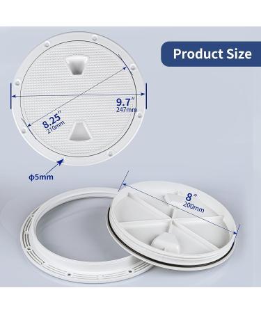 8 Inch Non-Slip Boat Hatch Cover Deck Plate - White Inspection Hatch with Detachable Cover - Buy Online on GoSupps.com