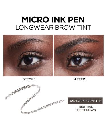 L'Or al Paris Micro Ink Pen Brow Stylist - Dark Brunette 0.033 fl oz | Longwear Tint for Hair-Like Effect | Precision Comb Tip | Up to 48HR Wear - Buy Online on GoSupps.com