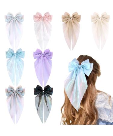 Hair Bows for Women Girls Barrette Hair Clip Long Ribbon Bows French Style Hair Accessories