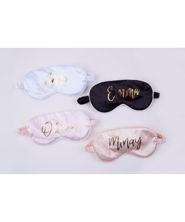 Satin Sleep Mask - Black Silk Eye Mask for Bridesmaid Gifts & Bachelorette Party Favors - Buy Online on GoSupps.com