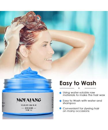 Hair Colour Wax 120g Temporary Coloured Hair Paint Wax Easy Washable Colour Change Hair Dye for Kids Women Men(Blue) - Buy Online on GoSupps.com