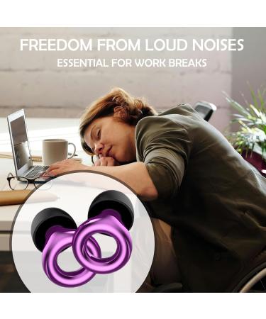 Best Ear Plugs for Noise Reduction | Soft Silicone Hearing Protection | Reusable Earplugs for Sleeping Concerts Study & Parties | 6 Sizes with Box (Purple - Buy Online on GoSupps.com