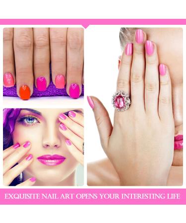 SILPECWEE Pink Nail Wraps - Glitter Self Adhesive Polish Strips for Women, 16 Sheets with Nail File | Solid Color Fingernail Manicure Stickers - Buy Online on GoSupps.com