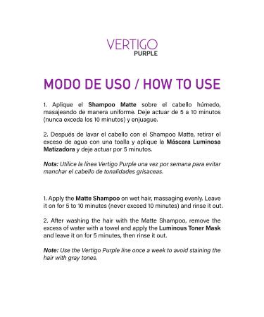 Vertigo Purple Hair Toner- Neutralizes Yellow Tones, Seals Cuticle, UV Filter, Hydrating & Silky - Set of 2 - Buy Online on GoSupps.com