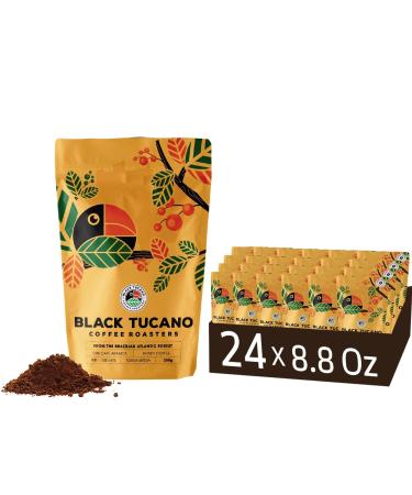 Black Tucano Brazilian Specialty Medium Roast Honey Coffee - Premium 86+ Points Ground - 250g 24 Pack