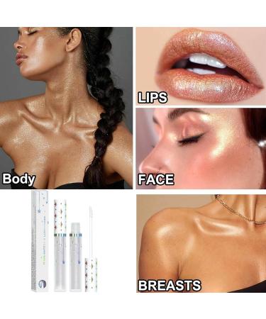 Liquid Highlighter Makeup Stick - Body Shimmer - Waterproof Glow Liquid Highlighter Long Lasting Highlighter Shimmer for Cheeks 03# 1 count (Pack of 1) - Buy Online on GoSupps.com