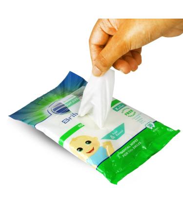 Brilliant Wipe N Brush - Silicone Toothbrushes & Xylitol Tooth Tissues for Infants | Oral Care for 4-16 Months - Baby Registry Must-Haves - Buy Online on GoSupps.com