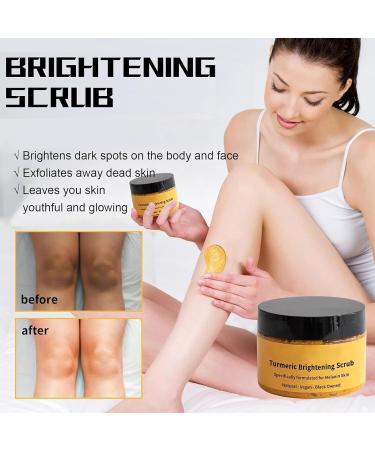 Turmeric Brightening Scrub 100g Natural Turmeric Body Scrub Suitable for Inside Thigh Bikini Area - Buy Online on GoSupps.com