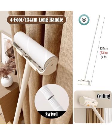 Floor Pet Hair Lint Roller - 16/19/24 cm Sticky Mop with 4ft Handle Large Lint Remover for Home Includes 180 Sheets Refills - Buy Online on GoSupps.com