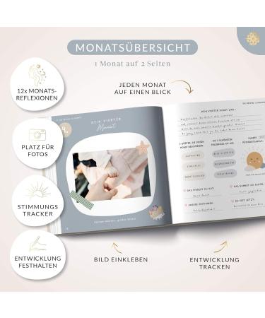 Life Compass Baby Album | My First Year Air - 75+ Stickers & Saying Cards | Perfect Baby Diary & Memory Book for Girls & Boys - Buy Online on GoSupps.com