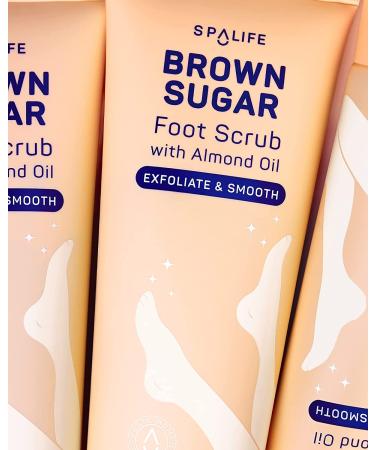 Spa Life Brown Sugar Foot Scrub - Exfoliating & Moisturizing with Almond Oil (8.2 oz) - Buy Online on GoSupps.com