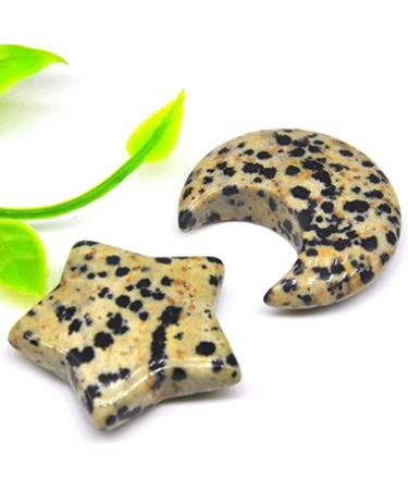 A Pair Gemstone Carved Moon and Star Shaped Couple Necklace Pendants Natural Stone Crystals Polished Figurine Craft Gift JZIGTDEM (Color : Blue Urine Size : 1pair 1.18in) - Buy Online on GoSupps.com