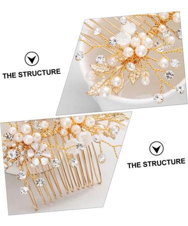 DOITOOL 1pc Bridal Comb Wedding Hair Comb Women Hair Comb Hair Comb for Hair Accessories Rhinestone Headpiece Pearl Hair Barrettes Comb for Bridal Flowers Alloy Hairpin Bride - Buy Online on GoSupps.com