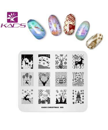 KADS 4pcs Christmas Nail Stamping Plates for DIY Nail Art Decoration - Festive Design Templates - Buy Online on GoSupps.com