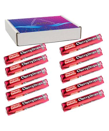 Cherry Drops Sweets Roll 45g - Smooth and Fruity Cherry Flavoured hard boiled sweets (10 packs) with VIMIX Gift Box - Buy Online on GoSupps.com