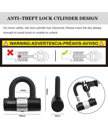 BIGLUFU Motorcycle Chain Lock 120cm/4ft Heavy Duty Cut Proof Square Chains + U Lock - Ideal for Motorcycles, Bikes, Scooters - 4 Keys Included - Buy Online on GoSupps.com