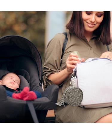 Renywosi Leather Pacifier Holder - Dark Brown Binky Clip & Pouch for Easy Diaper Bag Attachment | Durable & Stylish Pacifier Storage - Buy Online on GoSupps.com