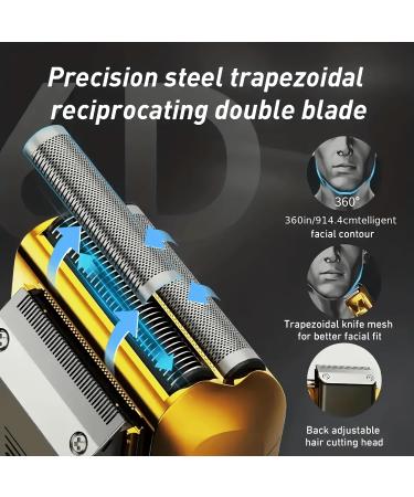 Electric Foil Shaver for Men | 2 in 1 Wet Dry Trimmer & Razor | Professional USB Cordless Bald Head Shaver with LCD Display & Titanium Blades | Best Gift for Men - Buy Online on GoSupps.com