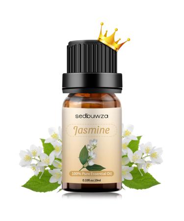 Sedbuwza Jasmine Essential Oil Pure Organic Jasmine Fragrance Oil for Diffuser Humidifier Soap Candle Perfume Jasmine 0.33 Fl Oz (Pack of 1)