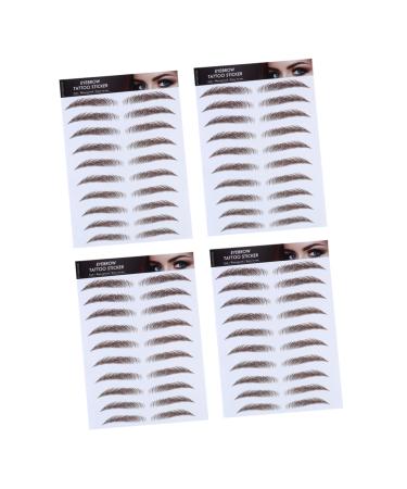 Beavorty 4pcs Eyebrow Stickers Waterproof Stickers Peel off Brow Water Transfer Eyebrow Sticker 4d Hair Tool