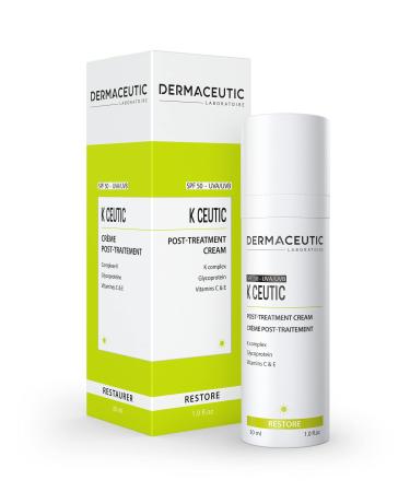 K Ceutic | Soothing & Repairing Face Cream | Post-Treatment Concentrated Care | Anti-Redness Damaged Skin | K Complex Vitamins C E | UV Protection SPF 50 | Hypoallergenic | 30ml | Dermaceutic