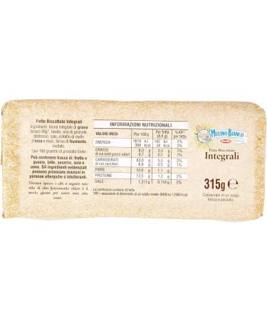  Mulino Bianco Mulino Bianco Biscottate Volkoren 315g Whole Grain Biscuits From Italy - Buy Online on GoSupps.com