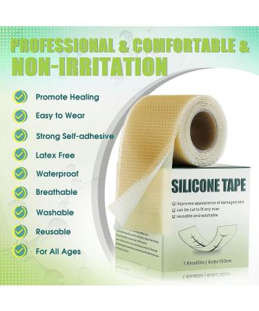 Silicone Scar Sheets 1.6x60 - Reusable Tape Roll for C-Section, Surgery, Keloid & Acne Scars - Buy Online on GoSupps.com