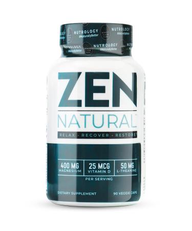 Zen Natural - Natural Magnesium Formula - Relax Recover & Restore Boost Performance Improve Sleep - Enhance Recovery - Vitamin D & L-Theanine - Veggie Caps (30 Serve)