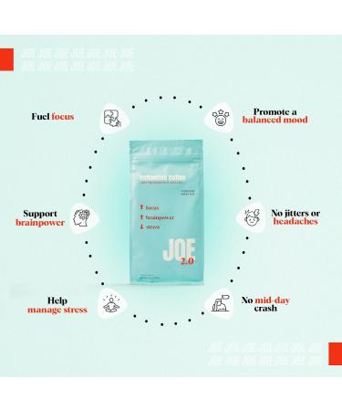 Joe 2.0 - Mushroom Coffee with Lion s Mane & Ashwagandha Nootropic Ground Coffee for Focus Calm Energy & Clarity Joe 2.0 Medium Roast 20 Servings (11 oz) Ashwagandha & Lion's Mane Coffee (Pack of 1) - Buy Online on GoSupps.com