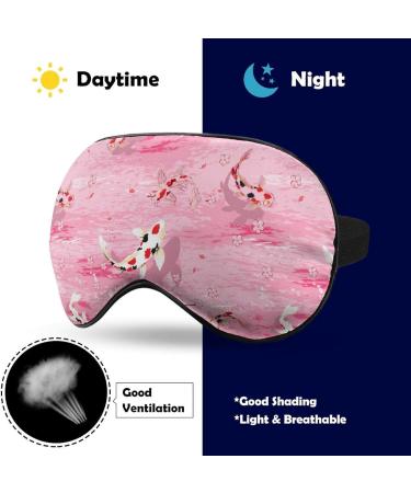 Pink Koi Fish Sleeping Mask | Sakura Flower Soft Sleep Mask | Adjustable Light-Blocking Eye Cover for Unisex | Perfect for Restful Sleep - Buy Online on GoSupps.com