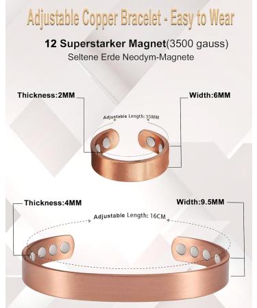 Blank Copper Bracelet Ring Set for Arthritis Relief - Health Jewelry Gift - Buy Online on GoSupps.com