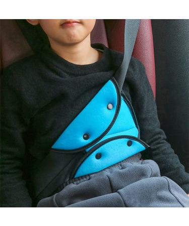 Kid Seat Belt Car Safety Cover Harness Strap Seat Belt Clips Car Safety Kids Seatbelt Shoulder Covers Cars Adjuster Pad for Adults Baby Children (Blue)
