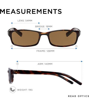 Buy Read Optics Reading Glasses +1 to +3.5 | Prescription & Non-Prescription Tinted Glasses - Rectangular Tort 1-Pack - Buy Online on GoSupps.com