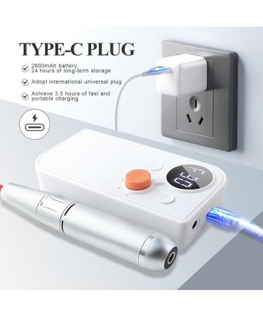 Saviland Portable Nail Drill Professional: 2024 White Lightning Pro Nail Drill Serise-30000RPM for Acrylic/Gel Nails Faster Removal |Rechargeable Manicure Pedicure Kit Salon Wonderful Choice - Buy Online on GoSupps.com