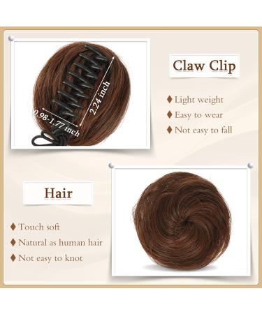 Sofeiyan 2PCS Mini Claw Clip Hair Bun Extension Updo Space Bun Synthetic Wig Accessory for Women - Light Ash Brown & Bleach Blonde - Buy Online on GoSupps.com